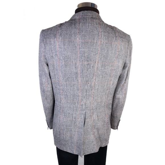 VTG Stanley Blacker Sport Coat Jacket Blazer Plaid Gray Two Button Sz 46R EUC - Picture 8 of 13